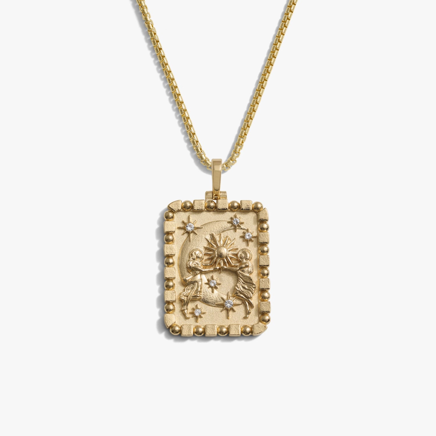 Awe Inspired Necklaces 14K Yellow Gold Vermeil / 20" Rounded Box Men's Celestial Duo Necklace