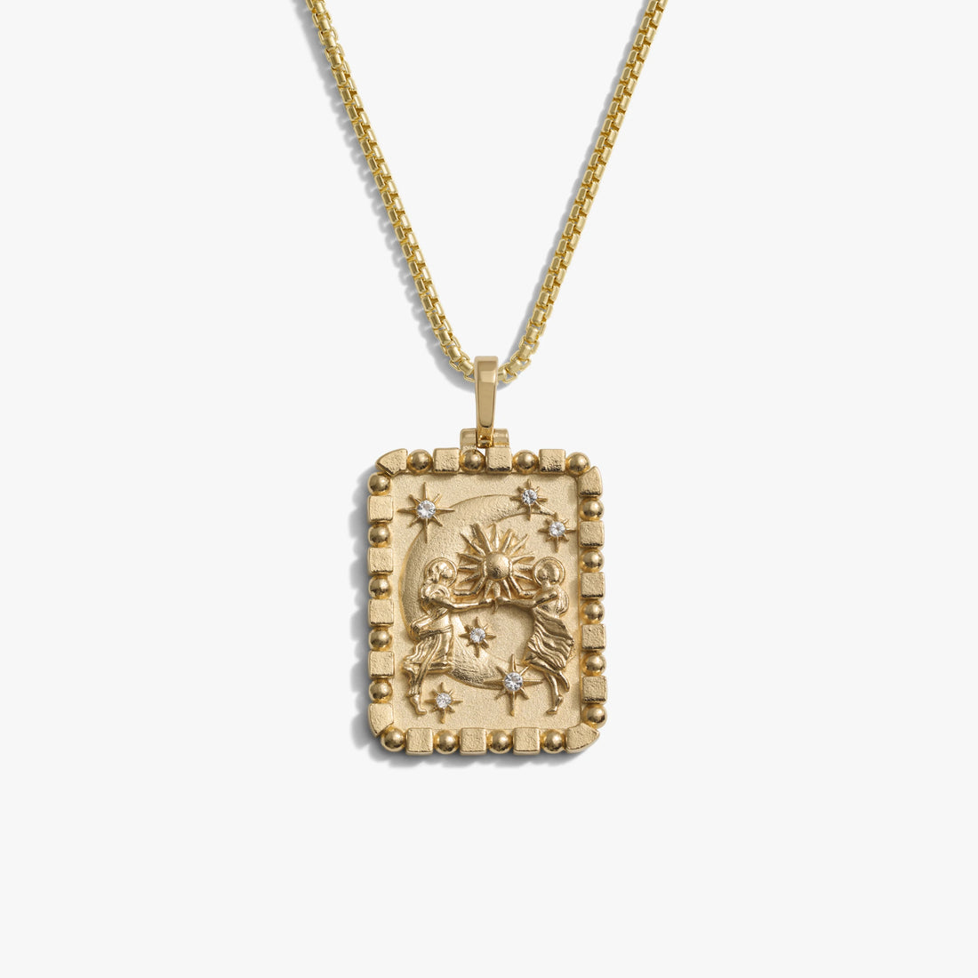 Awe Inspired Necklaces 14K Yellow Gold Vermeil / 20" Rounded Box Men's Celestial Duo Necklace