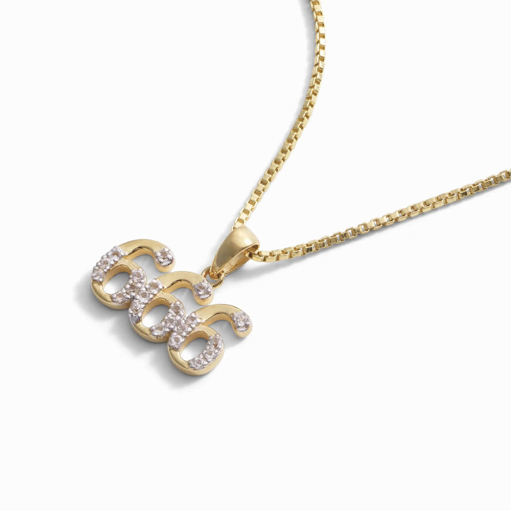 Awe Inspired Necklaces 14K Yellow Gold Vermeil / 666 / 16"-18" Angel Number Necklace