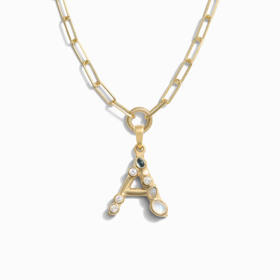 Awe Inspired Necklaces 14K Yellow Gold Vermeil / A Initial Single Charm Necklace