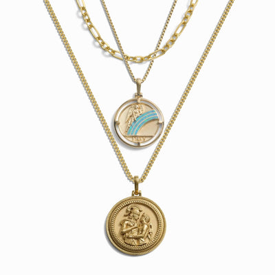 Awe Inspired Necklaces 14K Yellow Gold Vermeil Achillean Lover Necklace Set