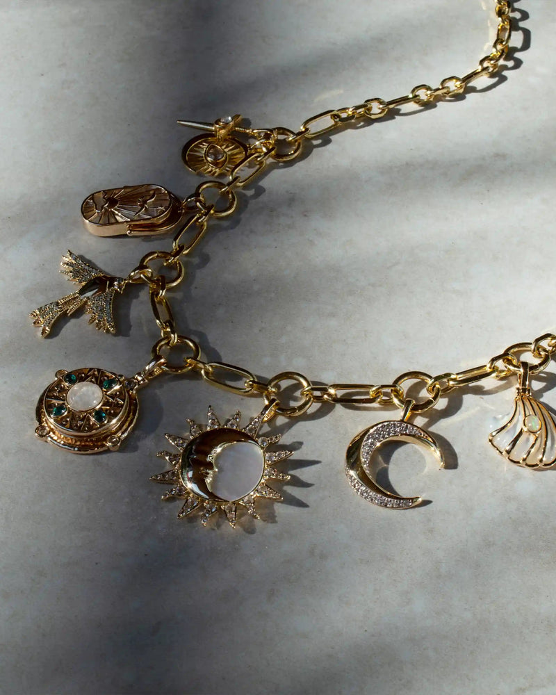 Awe Inspired Necklaces 14K Yellow Gold Vermeil Air Charm Necklace