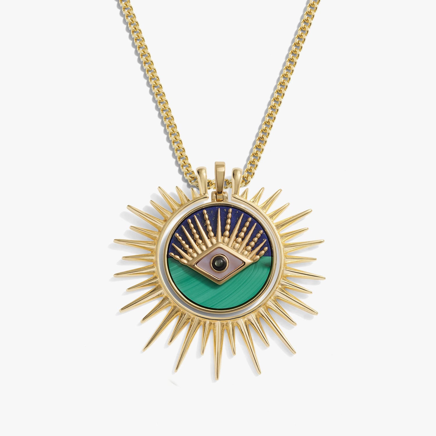 Awe Inspired Necklaces 14K Yellow Gold Vermeil All-Seeing Eye Halo Necklace