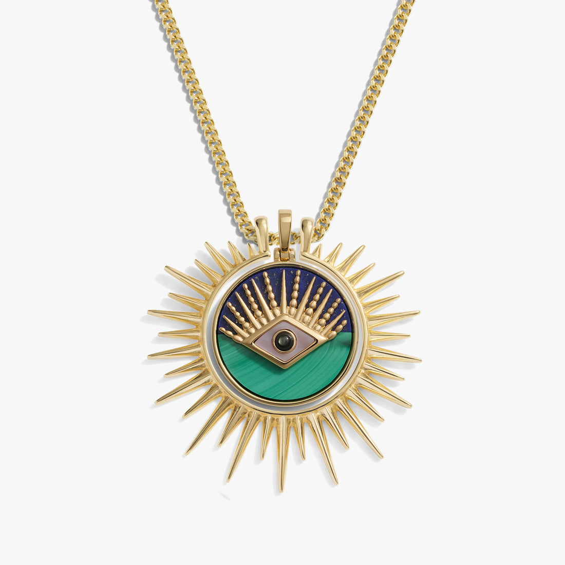 Awe Inspired Necklaces 14K Yellow Gold Vermeil All-Seeing Eye Halo Necklace