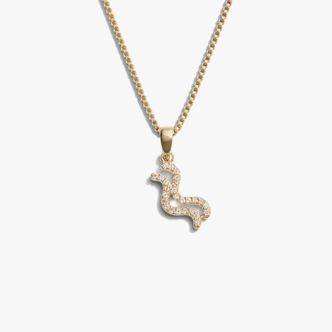 Awe Inspired Necklaces 14K Yellow Gold Vermeil / Aquarius / Mini Zodiac Gemstone Necklace