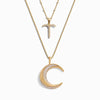 Awe Inspired Necklaces 14K Yellow Gold Vermeil / Aries Twisted Moon and Gemstone Zodiac Set