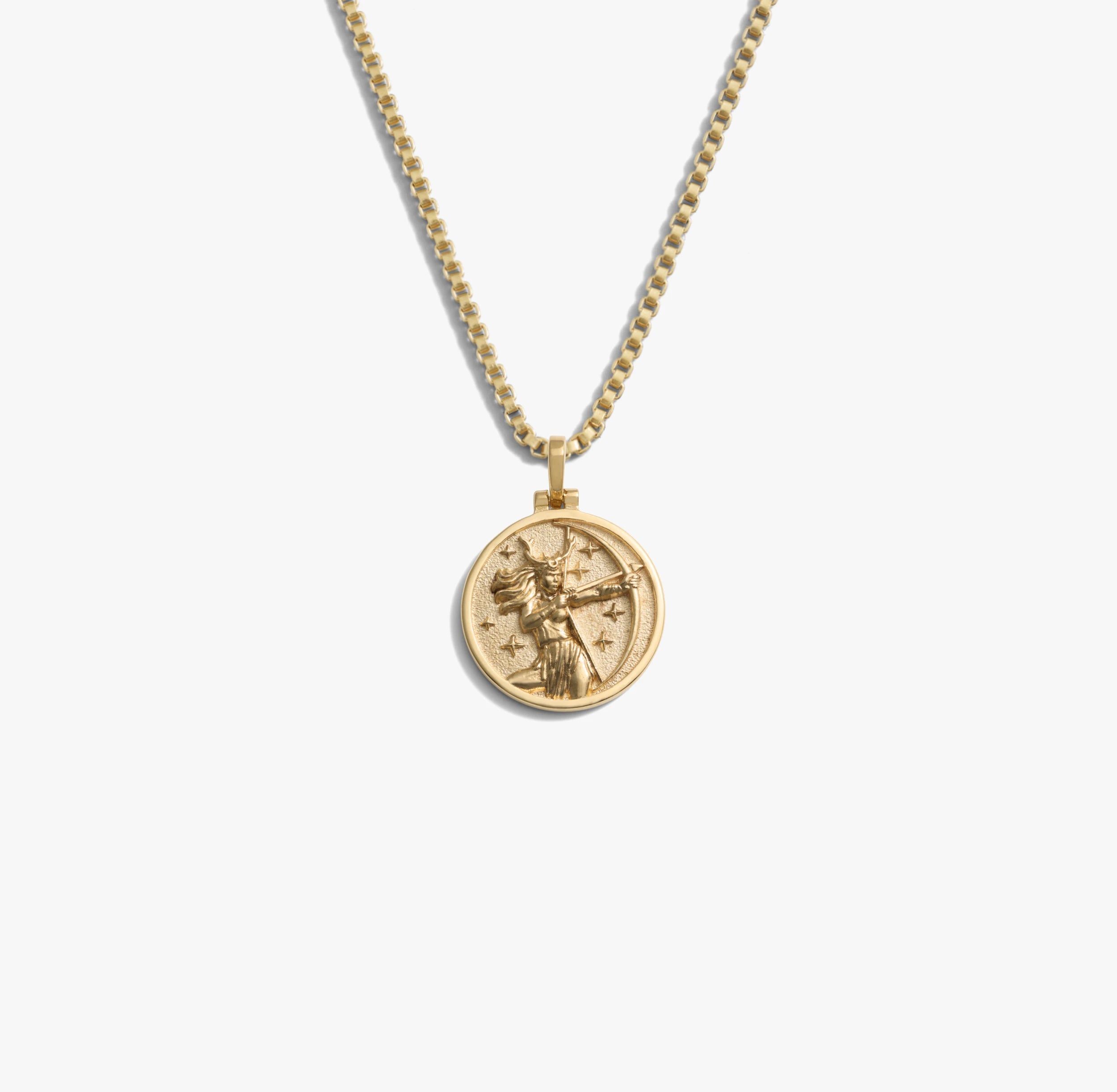 Awe Inspired Necklaces 14K Yellow Gold Vermeil / Artemis / 16-18 Mini Goddess Coin Necklace