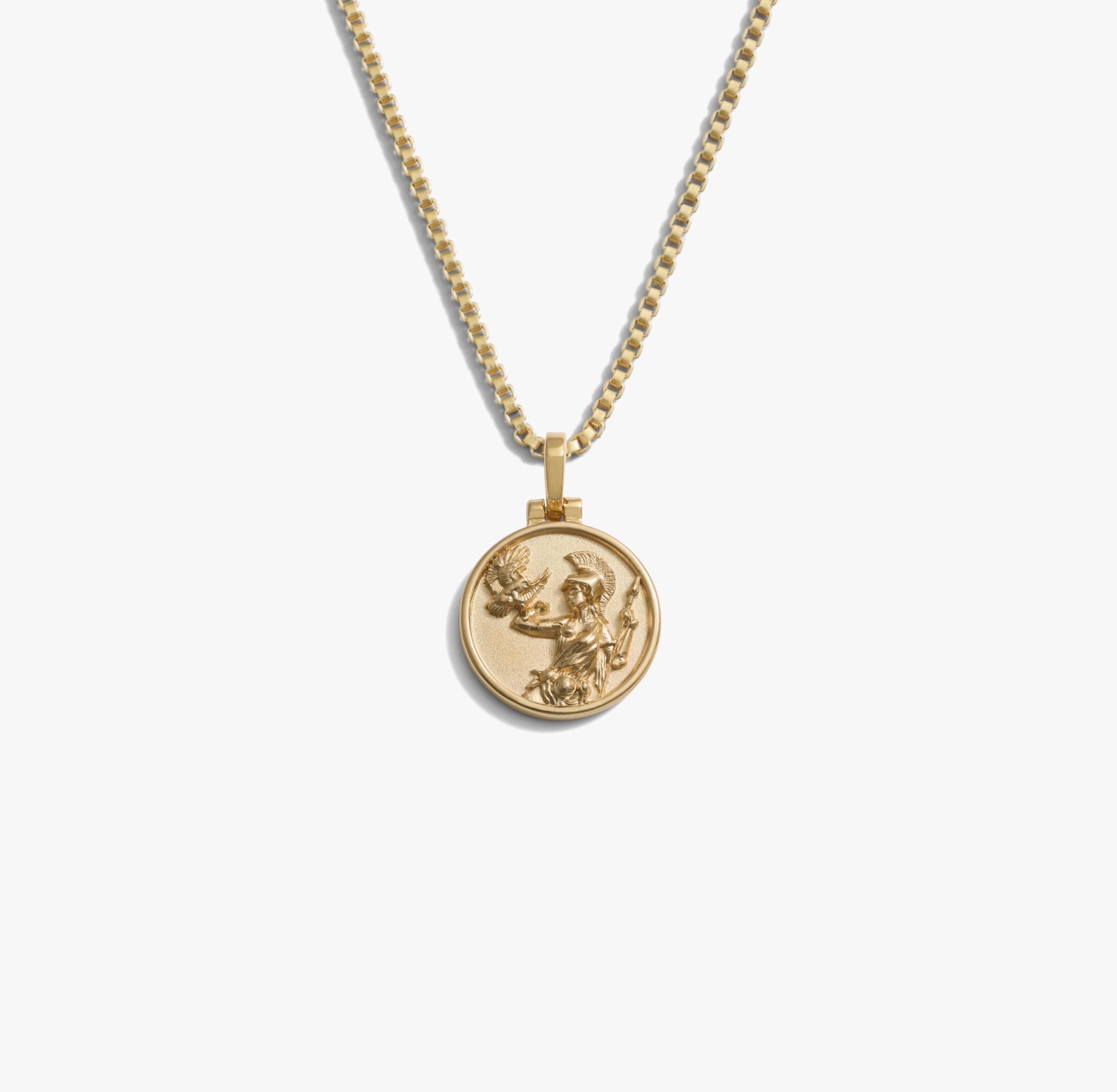 Awe Inspired Necklaces 14K Yellow Gold Vermeil / Athena / 16-18 Mini Goddess Coin Necklace
