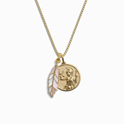 Awe Inspired Necklaces 14K Yellow Gold Vermeil Athena's Owl Necklace Set