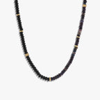 Awe Inspired Necklaces 14K Yellow Gold Vermeil Black Opal Meditation Necklace