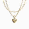 Awe Inspired Necklaces 14K Yellow Gold Vermeil Blue Gemstone Heart Necklace Set