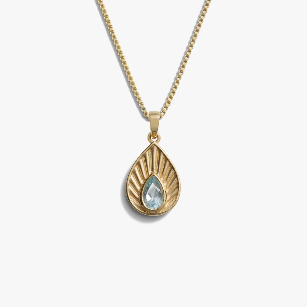 Awe Inspired Necklaces 14K Yellow Gold Vermeil / Blue Swiss Topaz / 16"-18" Aura Necklace