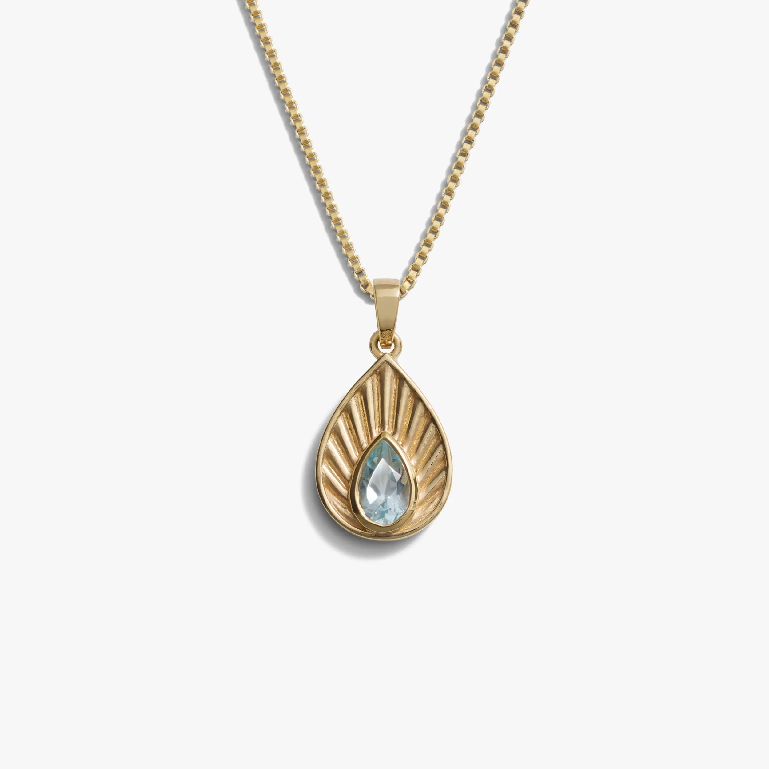 Awe Inspired Necklaces 14K Yellow Gold Vermeil / Blue Swiss Topaz / 16"-18" Aura Necklace
