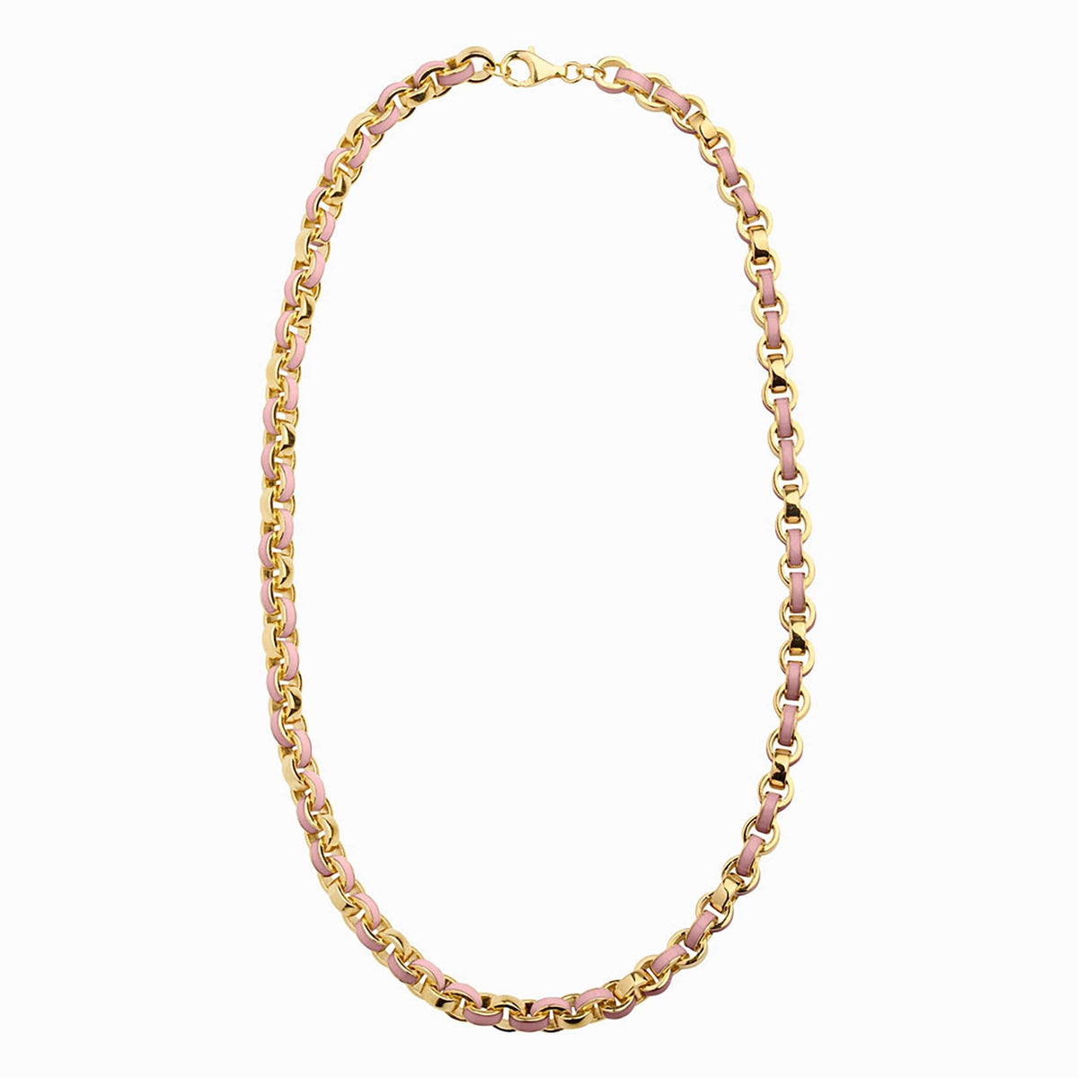 Awe Inspired Necklaces 14K Yellow Gold Vermeil / Blush Chunky Colored Enamel Necklace