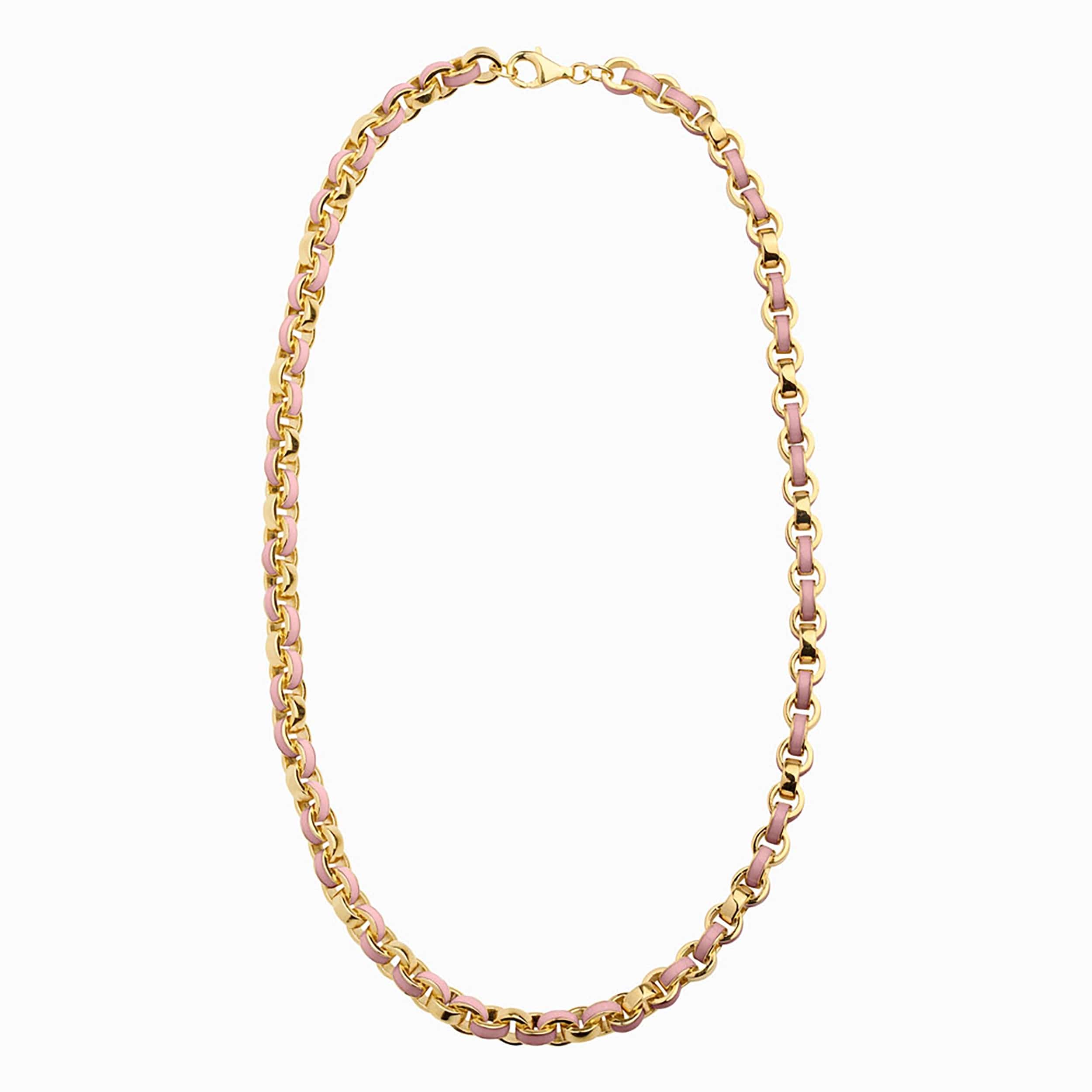 Awe Inspired Necklaces 14K Yellow Gold Vermeil / Blush Chunky Colored Enamel Necklace