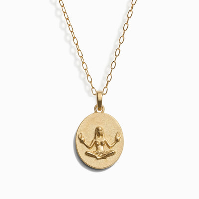 Awe Inspired Necklaces 14K Yellow Gold Vermeil / Cancer / 16" - 18" Zodiac Goddess Pendant + Mini Paperclip Chain