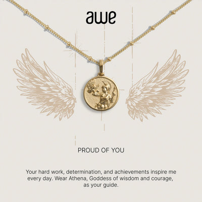 Awe Inspired Necklaces 14K Yellow Gold Vermeil Congrats on Your Promotion Card Gift Set