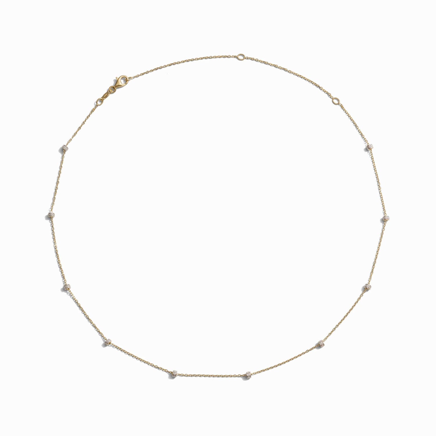 Awe Inspired Necklaces 14K Yellow Gold Vermeil Diamond Rondelle Necklace