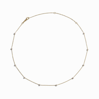 Awe Inspired Necklaces 14K Yellow Gold Vermeil Diamond Rondelle Necklace