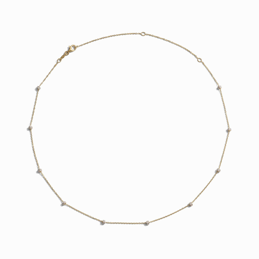 Awe Inspired Necklaces 14K Yellow Gold Vermeil Diamond Rondelle Necklace