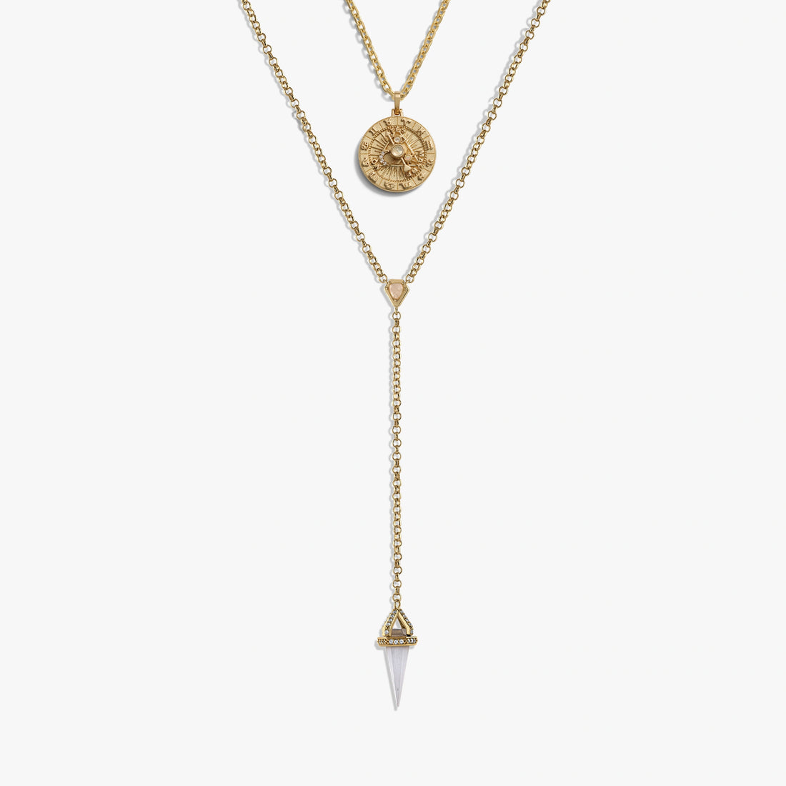 Awe Inspired Necklaces 14K Yellow Gold Vermeil Divination Necklace Set