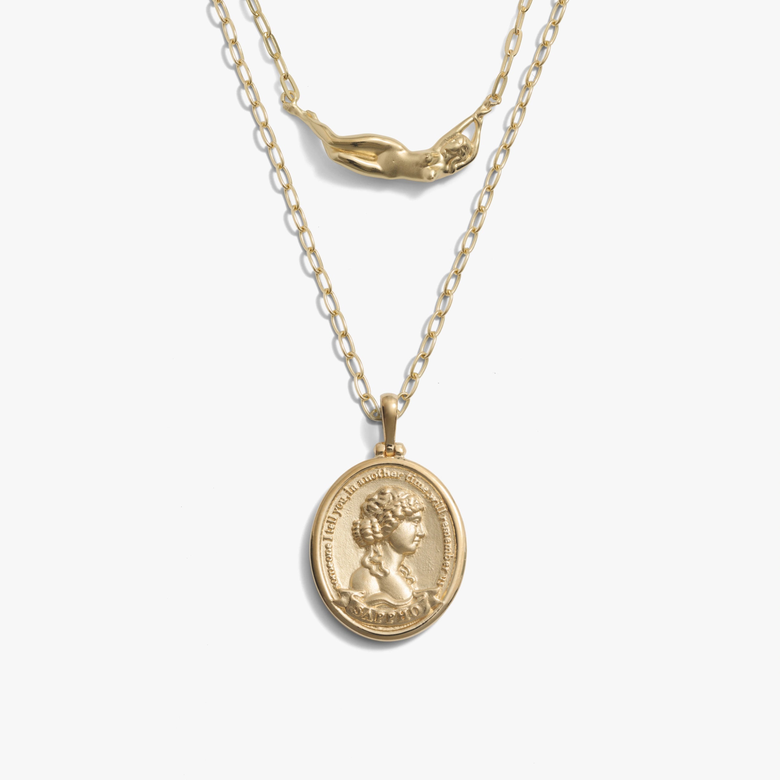 Awe Inspired Necklaces 14K Yellow Gold Vermeil Divine Sappho Necklace Set