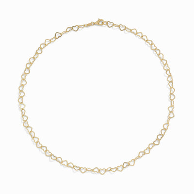 Awe Inspired Necklaces 14K Yellow Gold Vermeil Eternity Heart Chain Necklace