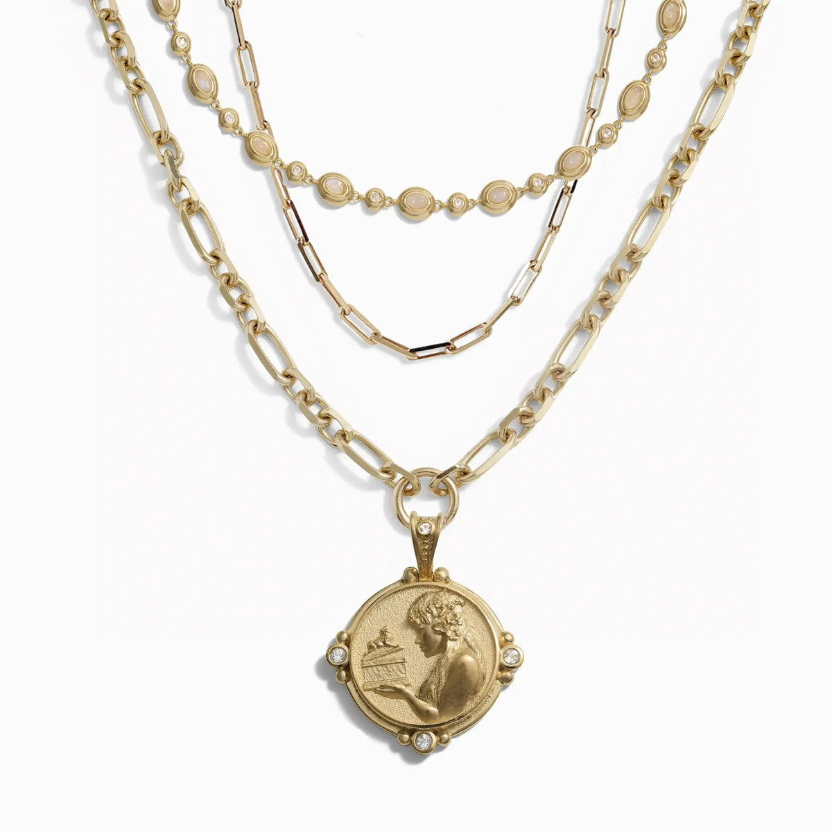 Awe Inspired Necklaces 14K Yellow Gold Vermeil Eye of Pandora Set