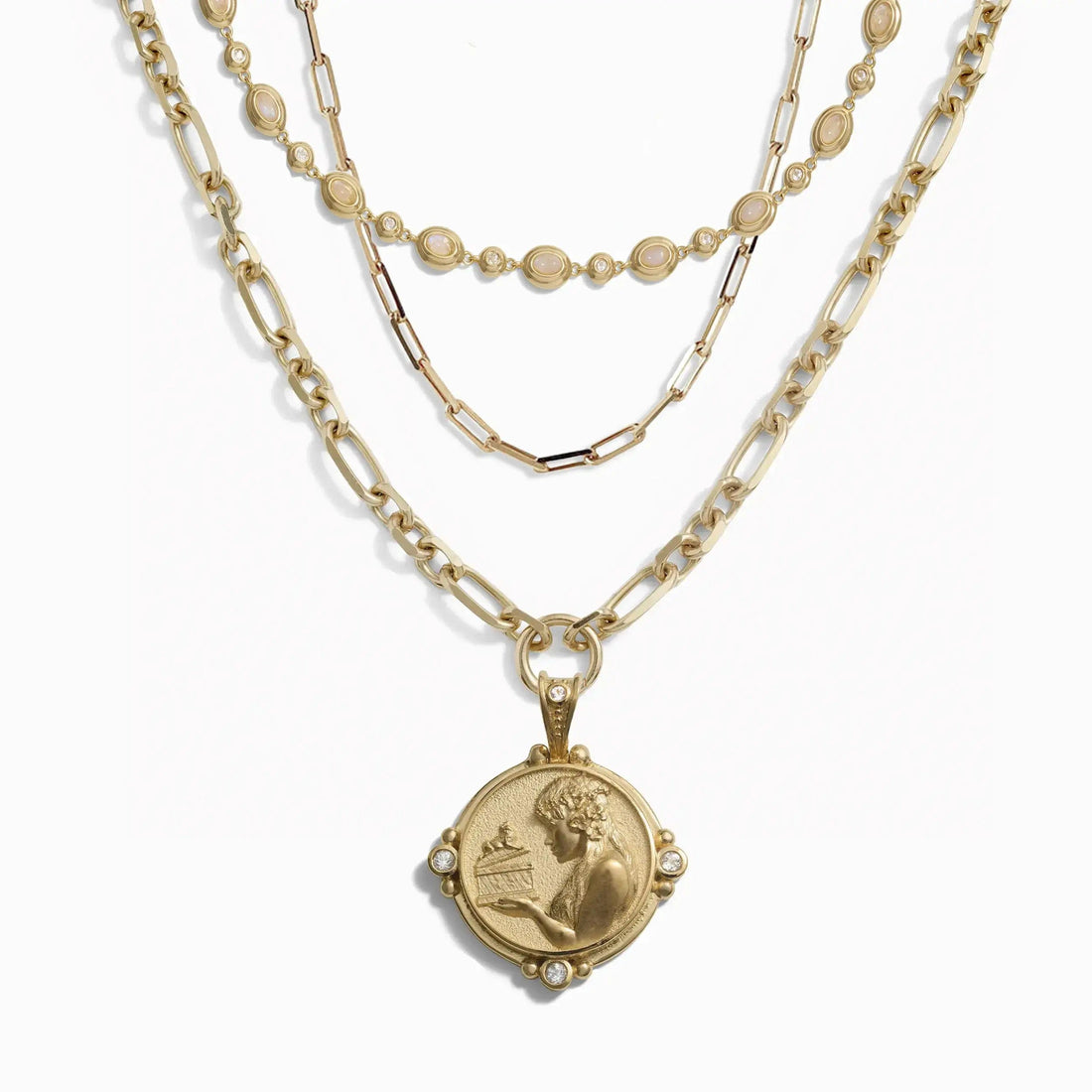 Awe Inspired Necklaces 14K Yellow Gold Vermeil Eye of Pandora Set