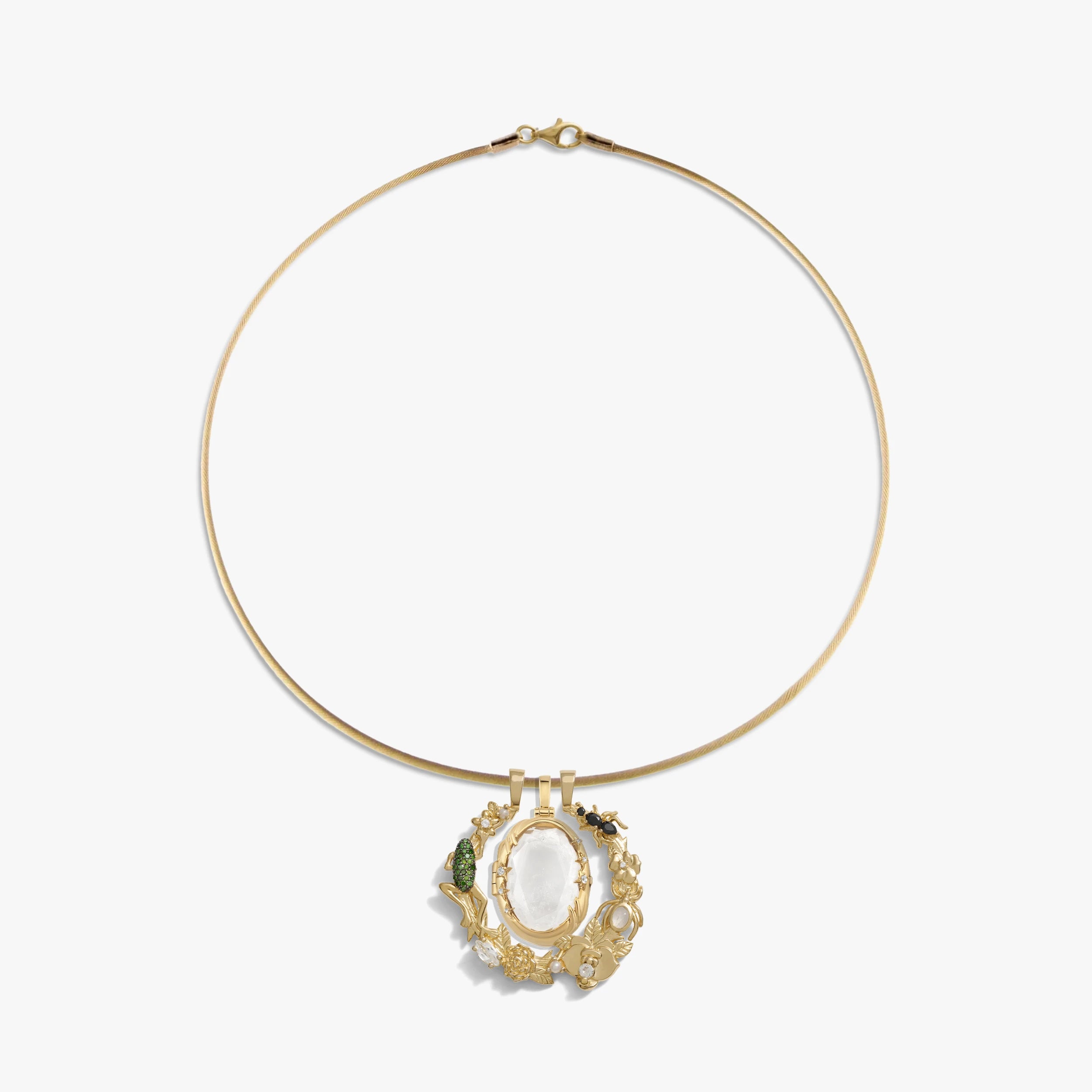 Awe Inspired Necklaces 14K Yellow Gold Vermeil Fairy Realm Charm Collar