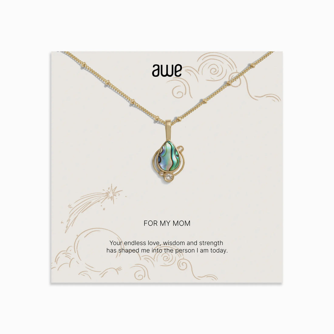 Awe Inspired Necklaces 14K Yellow Gold Vermeil For My Mom Card Gift Set