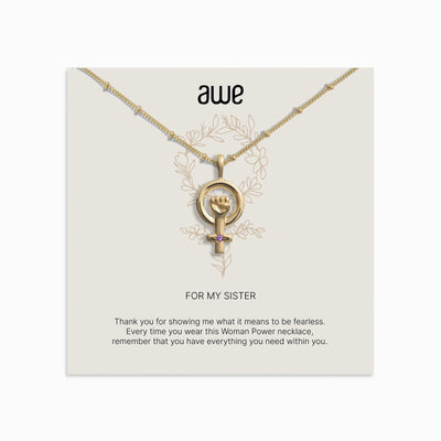 Awe Inspired Necklaces 14K Yellow Gold Vermeil For My Sister Card Gift Set