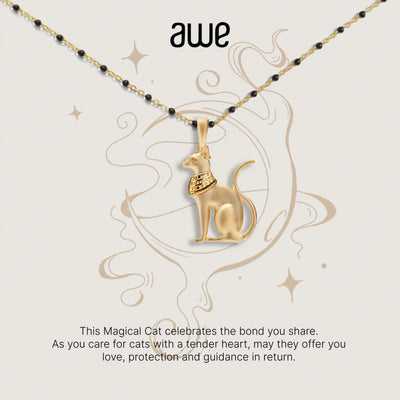 Awe Inspired Necklaces 14K Yellow Gold Vermeil For the Cat Lover Card Gift Set