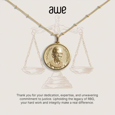 Awe Inspired Necklaces 14K Yellow Gold Vermeil For The Lawyer Card Gift Set