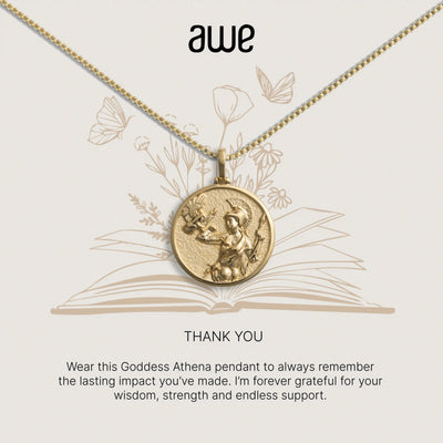 Awe Inspired Necklaces 14K Yellow Gold Vermeil For The Teacher Card Gift Set