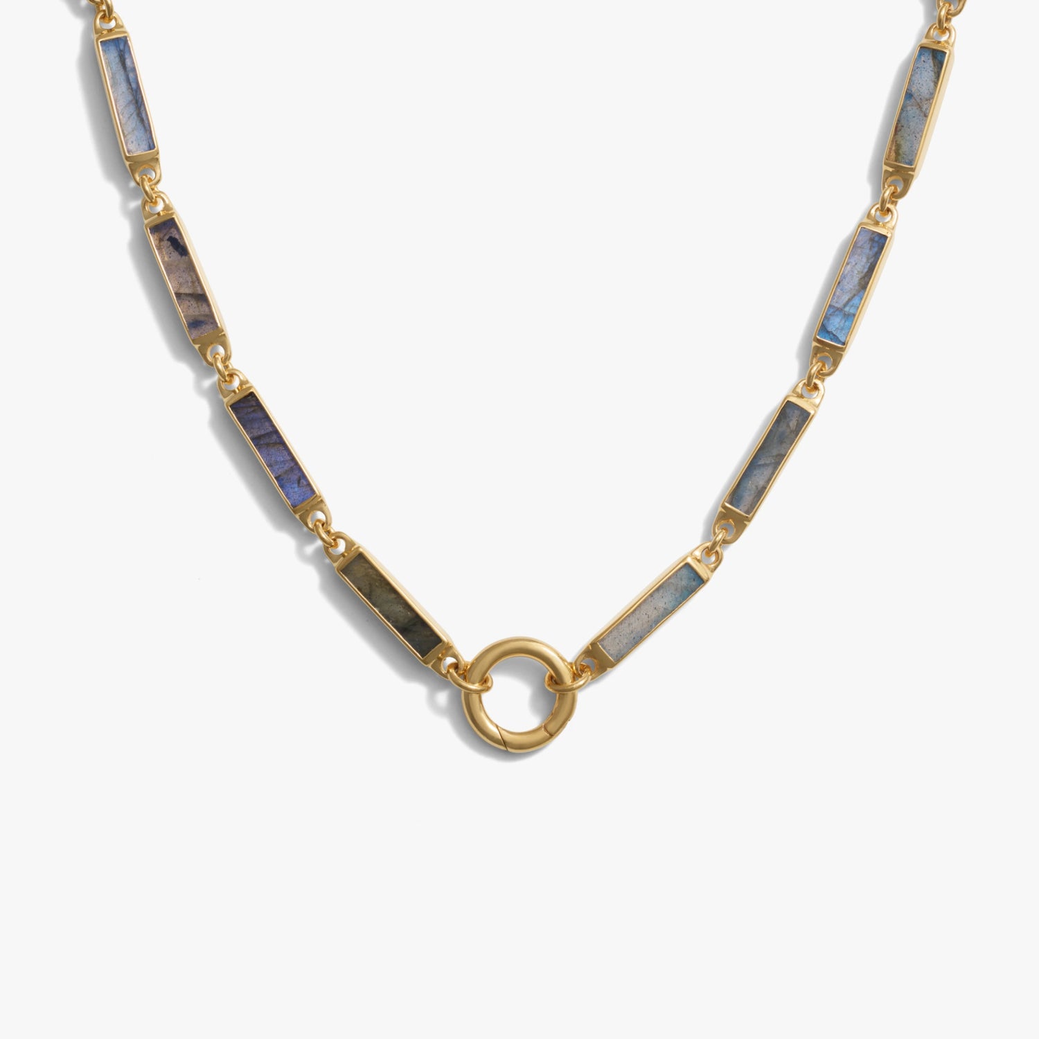 Awe Inspired Necklaces 14K Yellow Gold Vermeil Gemstone Bar Charm Necklace