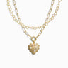 Awe Inspired Necklaces 14K Yellow Gold Vermeil Gemstone Heart Necklace Set