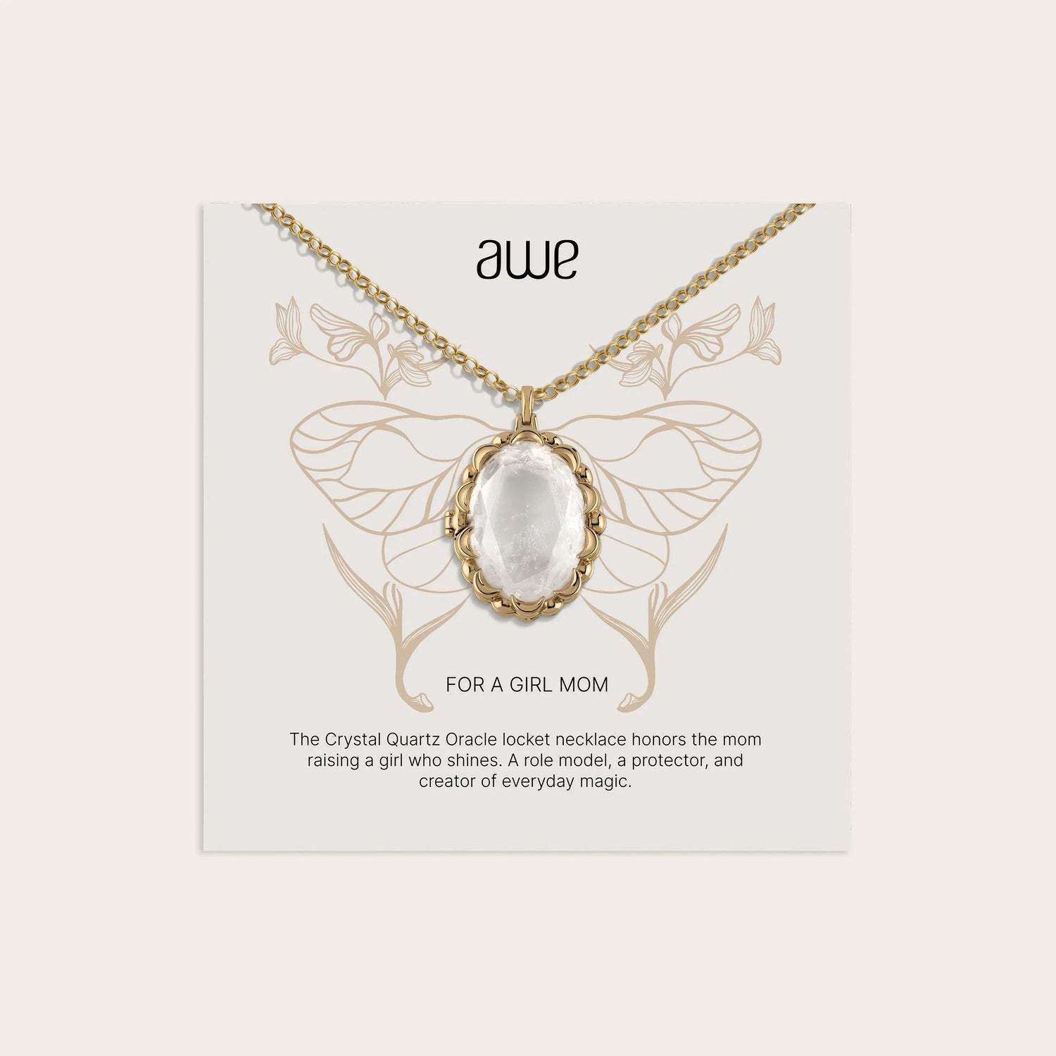 Awe Inspired Necklaces 14K Yellow Gold Vermeil Girl Mom Card Gift Set