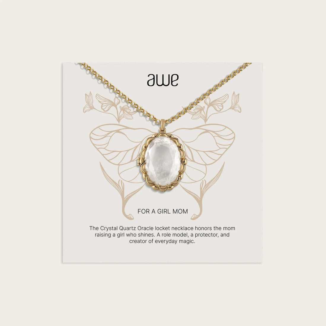 Awe Inspired Necklaces 14K Yellow Gold Vermeil Girl Mom Card Gift Set