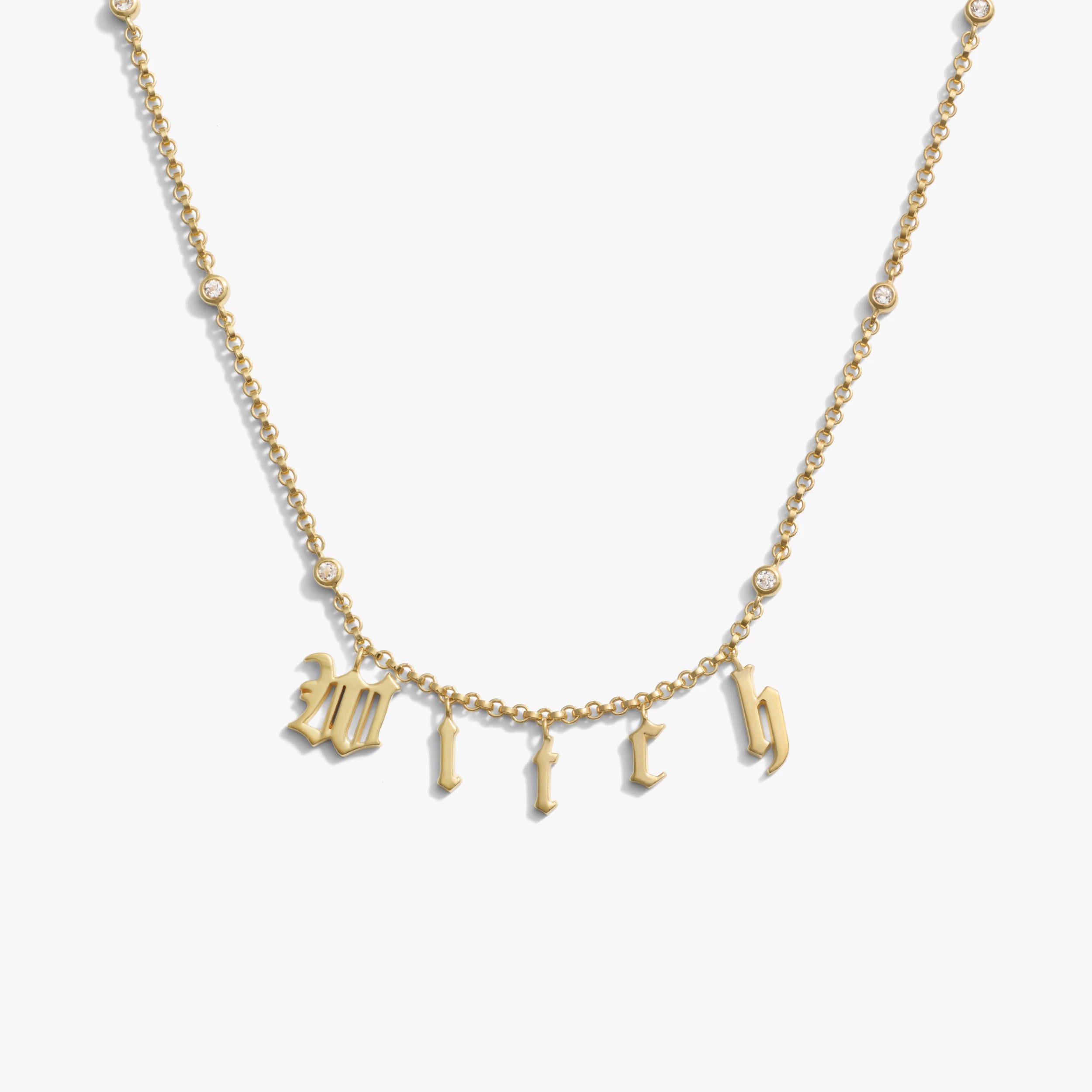 Awe Inspired Necklaces 14K Yellow Gold Vermeil Gothic Witch Necklace