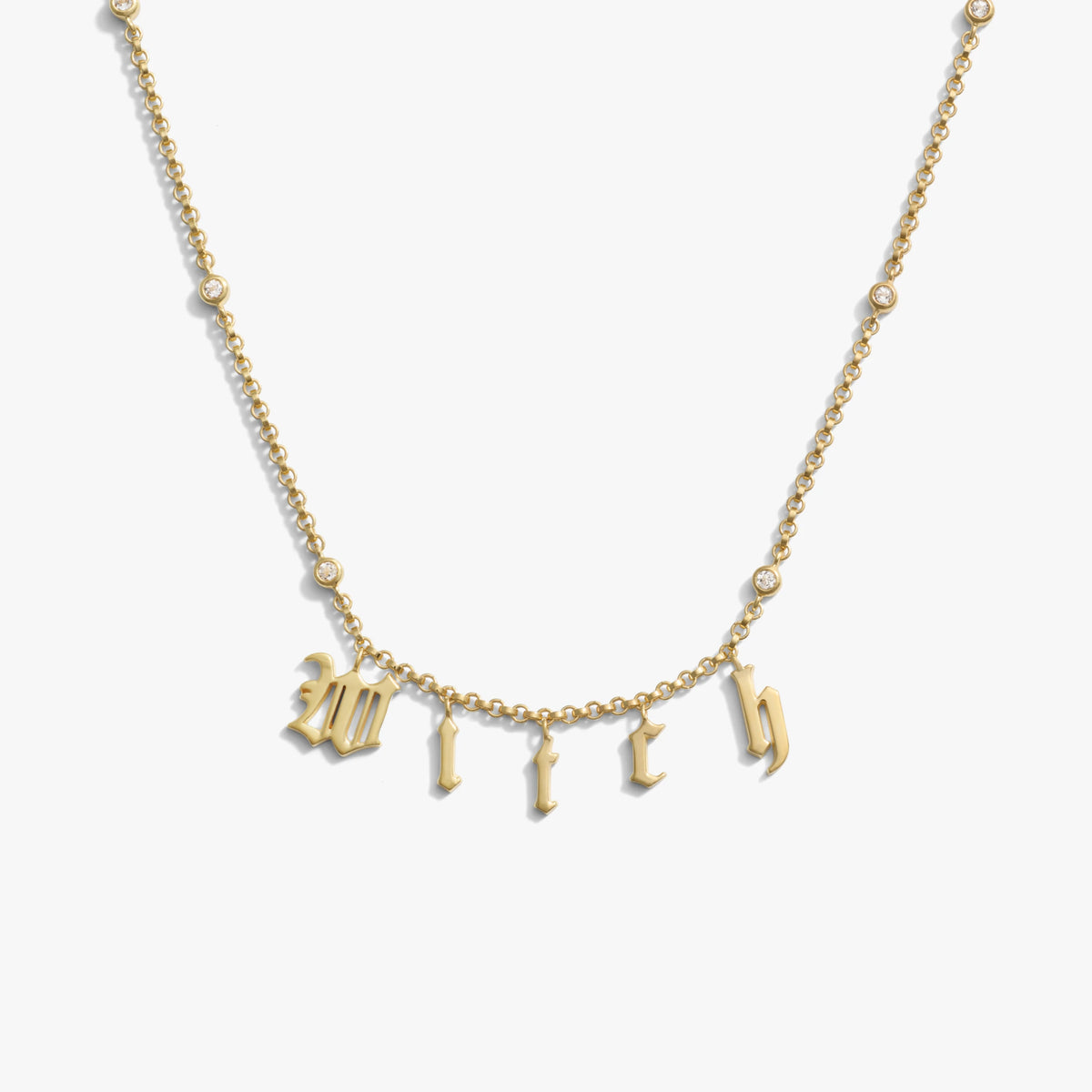 Awe Inspired Necklaces 14K Yellow Gold Vermeil Gothic Witch Necklace