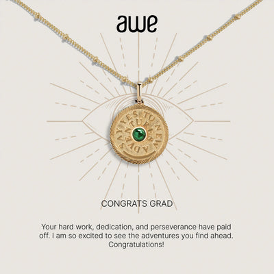 Awe Inspired Necklaces 14K Yellow Gold Vermeil Graduation Card Gift Set