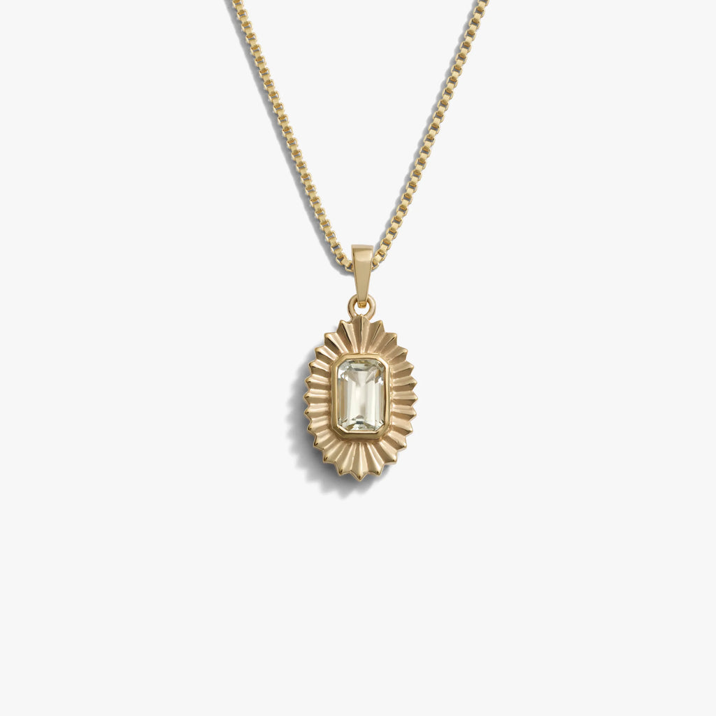 Awe Inspired Necklaces 14K Yellow Gold Vermeil / Green Amethyst / 16"-18" Aura Necklace