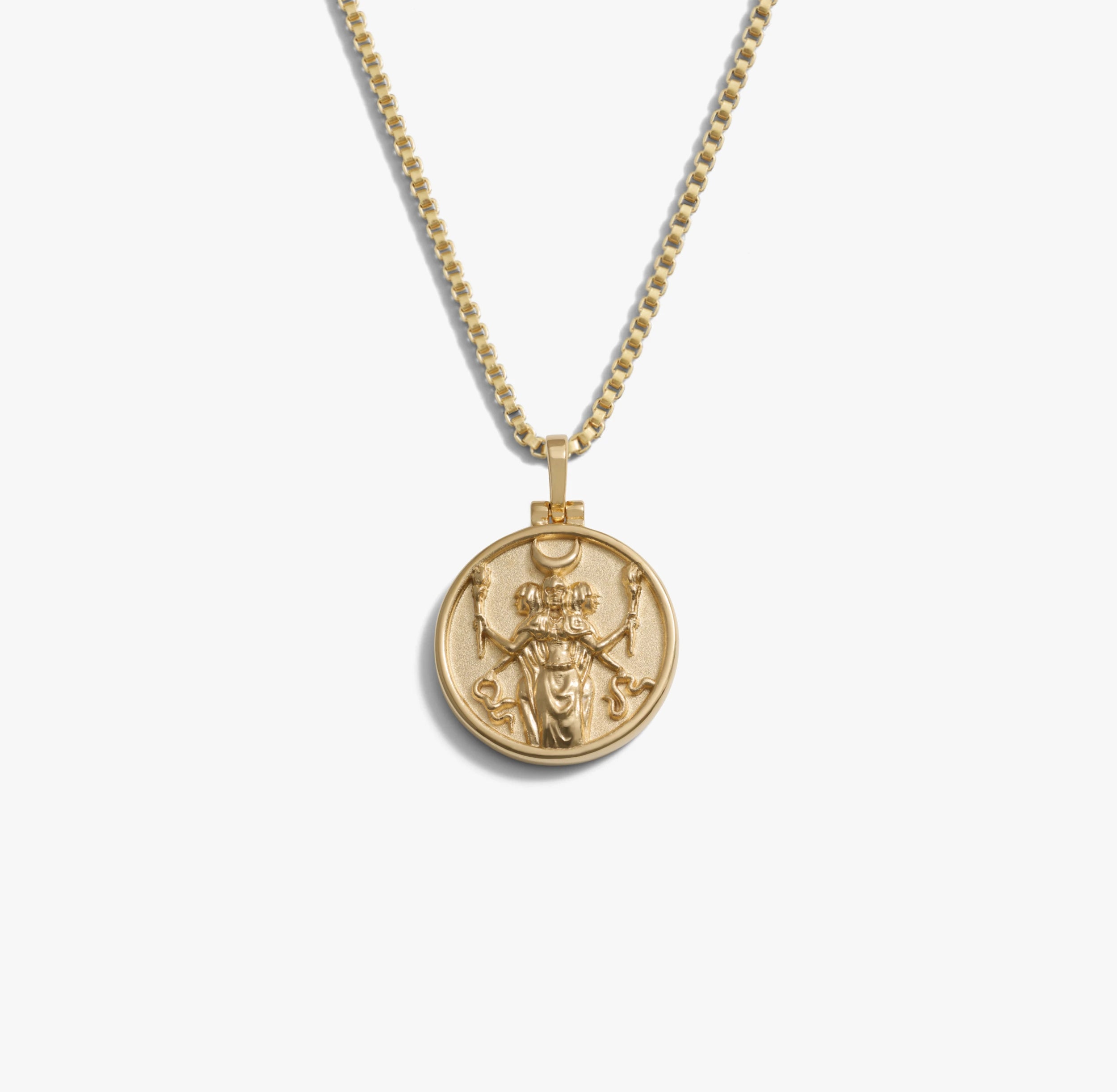 Awe Inspired Necklaces 14K Yellow Gold Vermeil / Hecate / 16-18 Goddess Coin Necklace