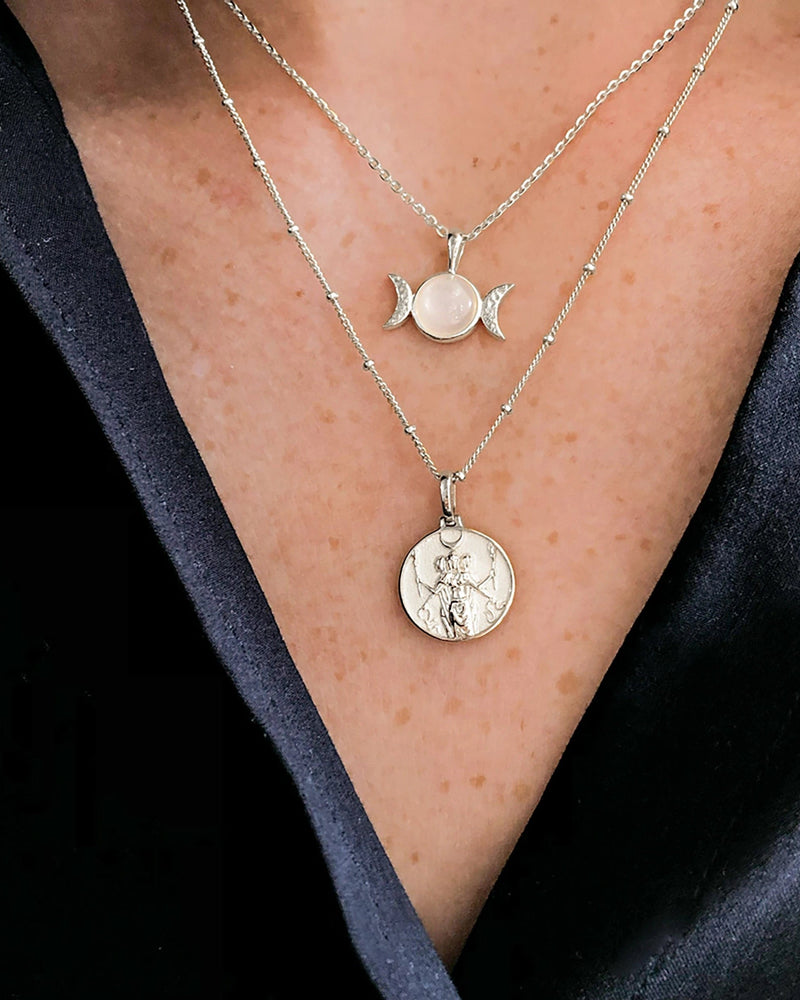 Awe Inspired Necklaces 14K Yellow Gold Vermeil Hecate + Triple Moon Necklace Set