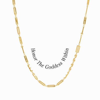 Awe Inspired Necklaces 14K Yellow Gold Vermeil / Honor the Goddess Within Affirmation Necklace