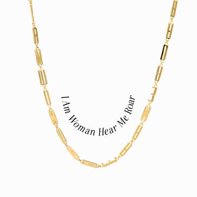 Awe Inspired Necklaces 14K Yellow Gold Vermeil / I Am Woman Hear Me Roar Affirmation Necklace