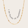 Awe Inspired Necklaces 14K Yellow Gold Vermeil / I Am Worthy of Abundance Affirmation Necklace