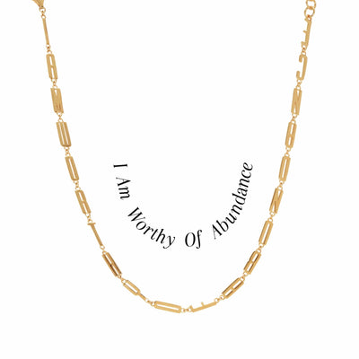 Awe Inspired Necklaces 14K Yellow Gold Vermeil / I Am Worthy of Abundance Affirmation Necklace