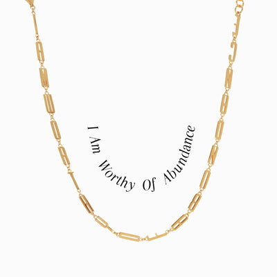 Awe Inspired Necklaces 14K Yellow Gold Vermeil / I Am Worthy of Abundance Affirmation Necklace